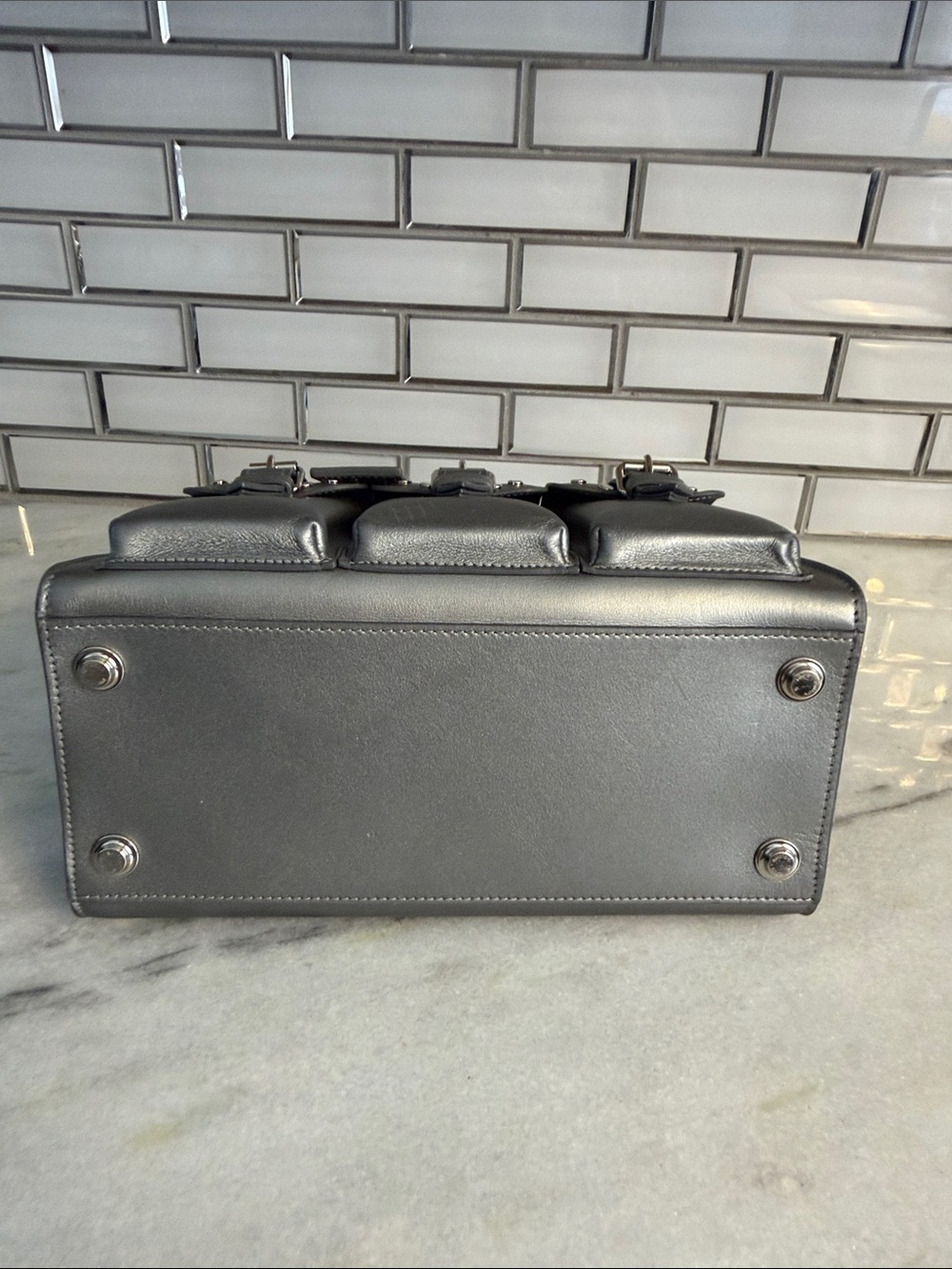 Louis Vuitton Metallic Gunmetal Gray Calf Leather City Steamer PM - Picture 13 of 16